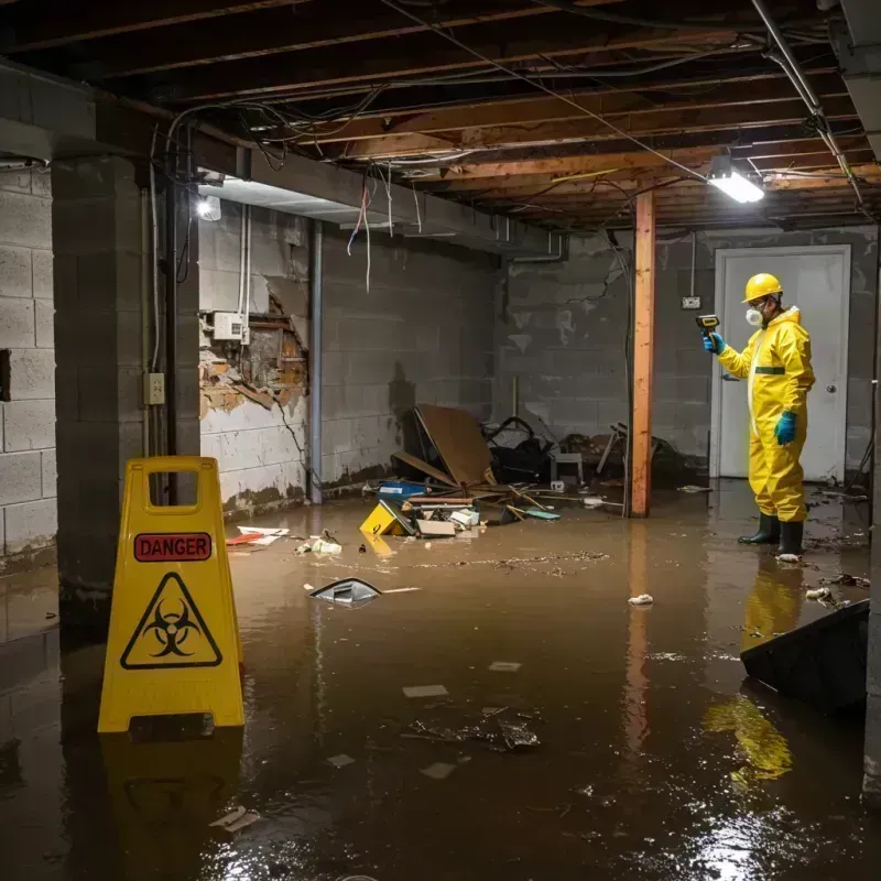 Flooded Basement Electrical Hazard in Monroe, MI Property